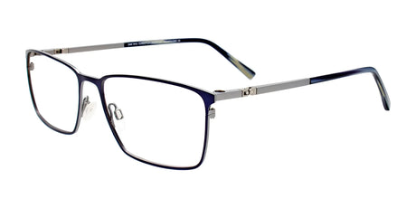 OAK NYC O3013 Eyeglasses with Clip-on Sunglasses Satin Blue & Steel / Satin Blue & Steel