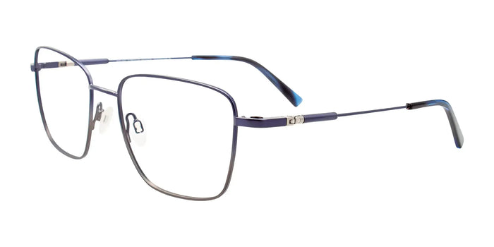 OAK NYC O3015 Eyeglasses with Clip-on Sunglasses | Size 55 / Blue & Green Gradient / Blue