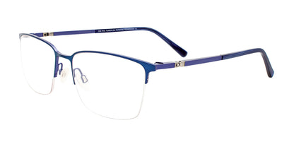 OAK NYC O3016 Eyeglasses with Clip-on Sunglasses Brushed Satin Blue / Blue