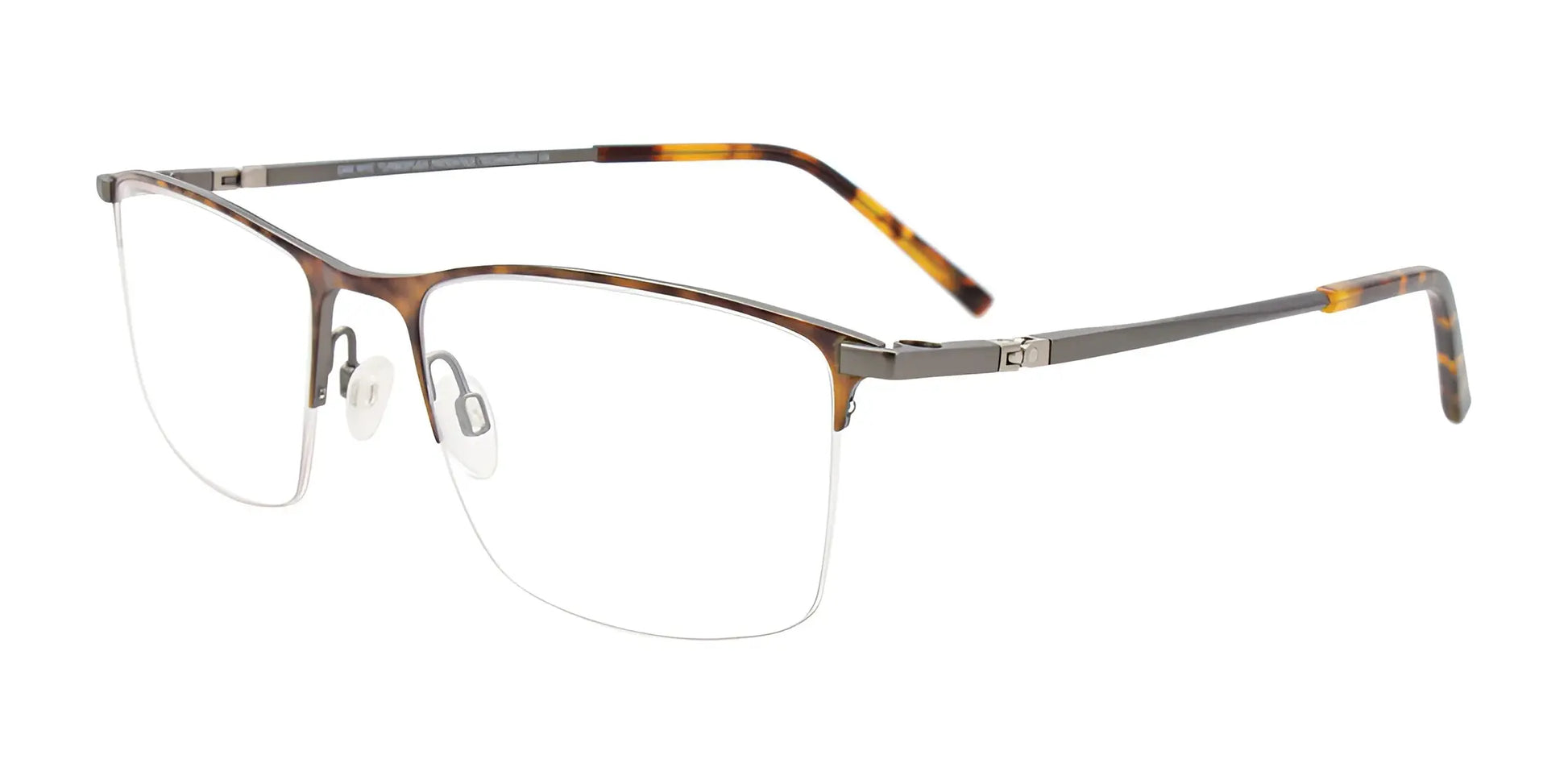 OAK NYC O3017 Eyeglasses with Clip-on Sunglasses Brown Tortoise & Steel