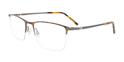 OAK NYC O3017 Eyeglasses with Clip-on Sunglasses Brown Tortoise & Steel