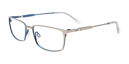 OAK NYC O3018 Eyeglasses with Clip-on Sunglasses Steel & Blue