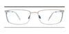 OAK NYC O3018 Eyeglasses with Clip-on Sunglasses | Size 52 / Black & Blue