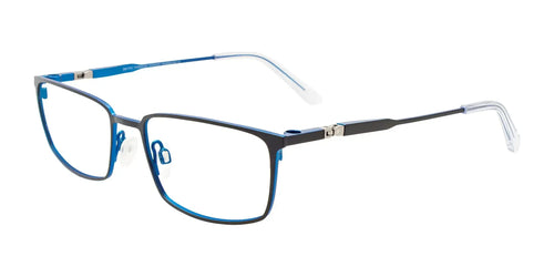 OAK NYC O3018 Eyeglasses with Clip-on Sunglasses / Size 52 / Black & Blue