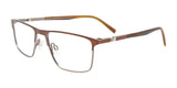 OAK NYC O3019 Eyeglasses with Clip-on Sunglasses Brown & Steel