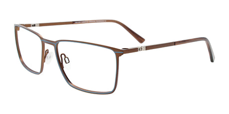 OAK NYC O3020 Eyeglasses with Clip-on Sunglasses Brown & Blue