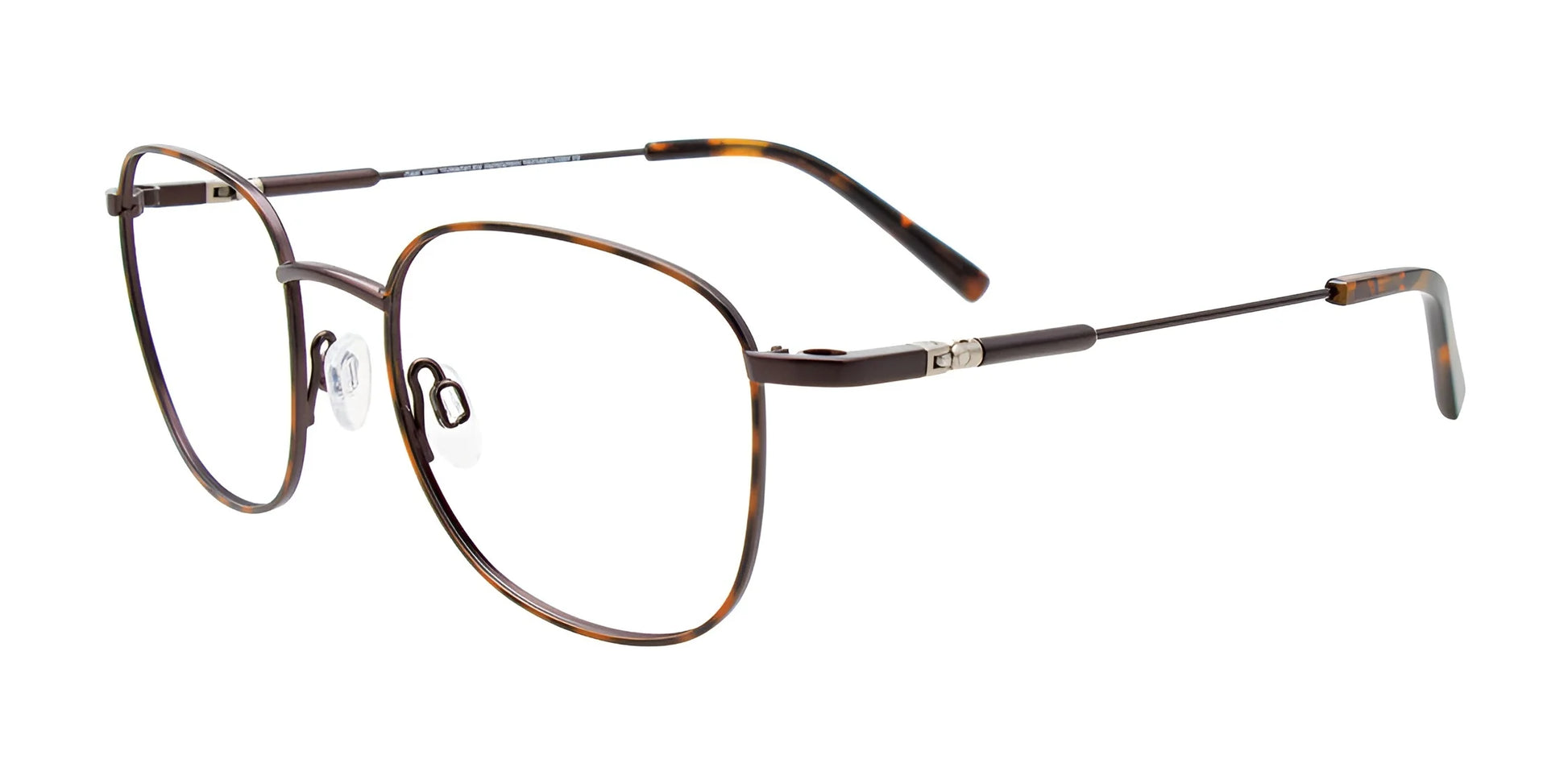 OAK NYC O3021 Eyeglasses with Clip-on Sunglasses Brown Tortoise