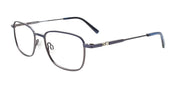 OAK NYC O3022 Eyeglasses with Clip-on Sunglasses | Size 50 / Dark Blue / Steel
