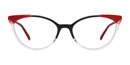 OGI BAUHAUS Eyeglasses / Size 55 / Black Red