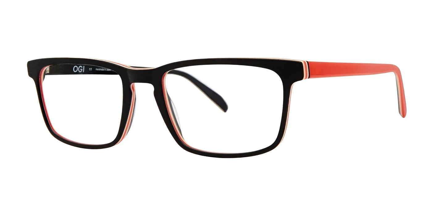 OGI BREEZERS Eyeglasses Black Wood / Neon Orange