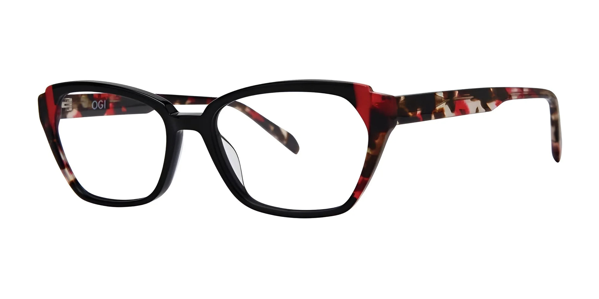 OGI BUTTER QUEEN Eyeglasses Black Red Tortoise