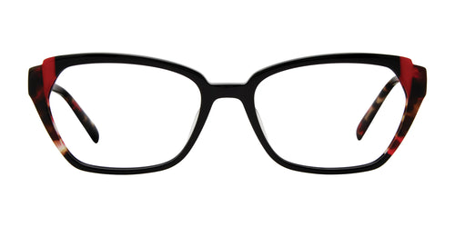 OGI BUTTER QUEEN Eyeglasses / Size 53 / Black Red Tortoise