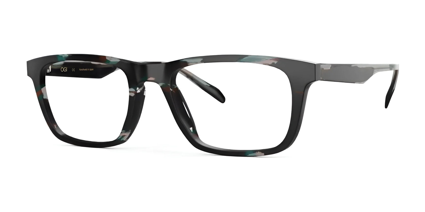 OGI CERTAINLY Eyeglasses Green Tortoise Stripe