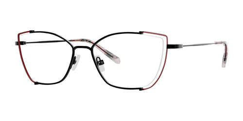 Red Rose DOMENICA Eyeglasses / Size 55 / Black Red
