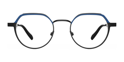 OGI HOGWASH Eyeglasses / Size 46 / Matte Black Blue Velour