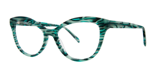 OGI HOT DISH Eyeglasses / Size 54 / Green Lines Matte