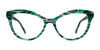 OGI HOT DISH Eyeglasses | Size 54 / Green Lines Matte