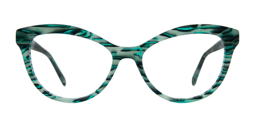 OGI HOT DISH Eyeglasses / Size 54 / Green Lines Matte