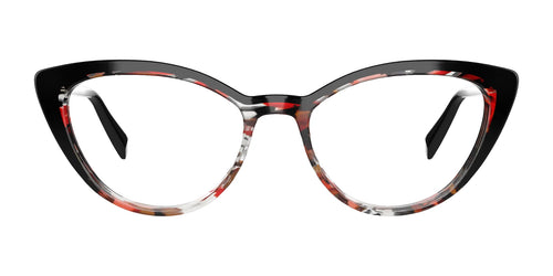 OGI SNIRT Eyeglasses / Size 52 / Black Red Tortoise