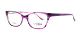 The One Love COMPASSION Eyeglasses in size 47 showcase a sleek rectangular frame in purple, enhanced by subtle color variations along the arms.