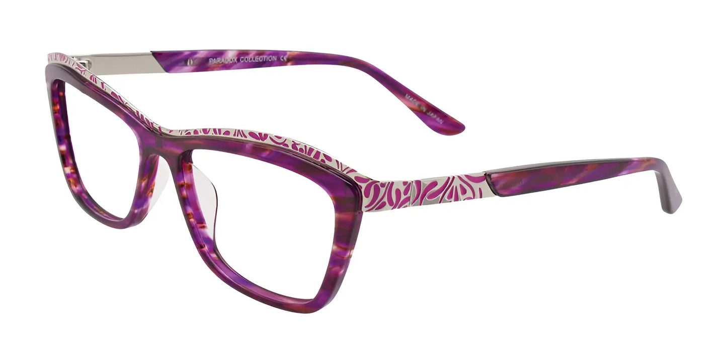 Paradox P5014 Eyeglasses Marbled Purple / Silver & Mauve