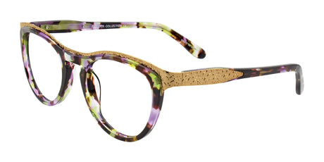 Paradox P5015 Eyeglasses Marbled Light Purple & Green / Shiny Light Brown