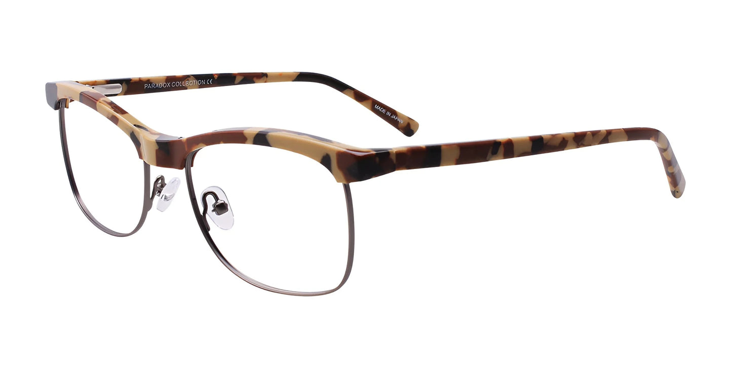 Paradox P5019 Eyeglasses Brown & Beige & Dark Brown & Steel