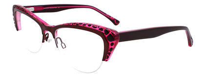 Paradox P5024 Eyeglasses Dark Pink & Dark Brown