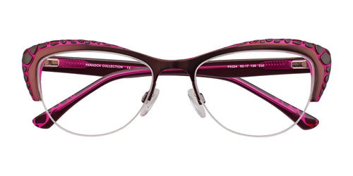 Paradox P5024 Eyeglasses / Size 52 / Dark Pink & Dark Brown