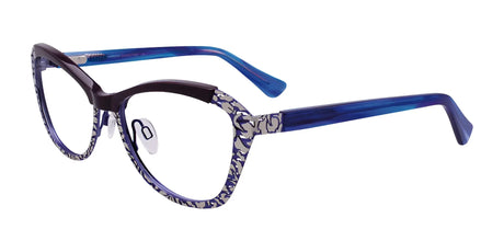 Paradox P5025 Eyeglasses Dark Purple & Silver & Blue