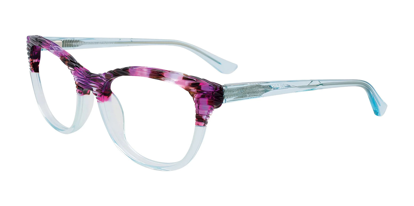 Paradox P5030 Eyeglasses Purple & Dark Brown Marbled & Light Crystal Bue