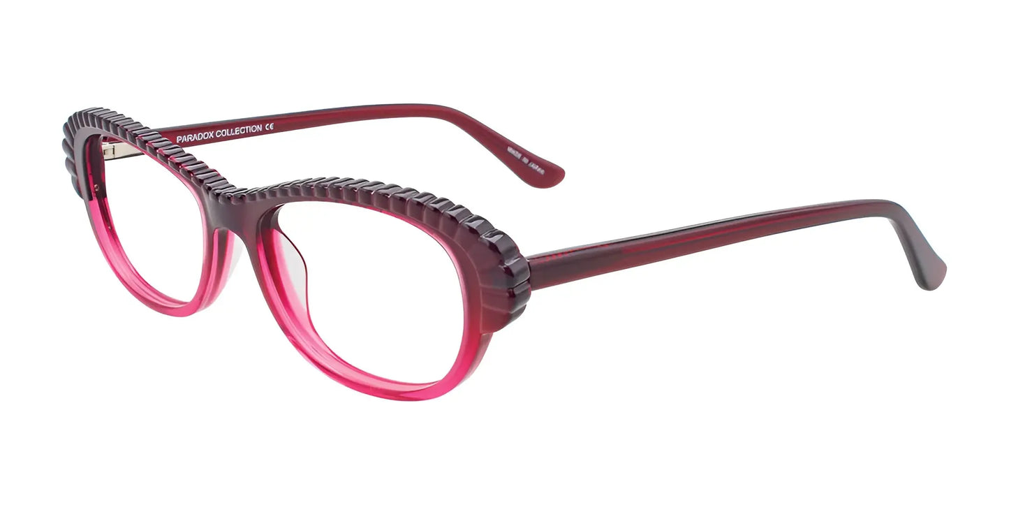 Paradox P5035 Eyeglasses Dark Red & Crystal Pink