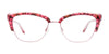 Paradox P5041 Eyeglasses | Size 52 / Shiny Light Pink & Pink Crystal & Brown