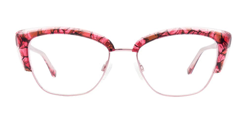 Paradox P5041 Eyeglasses / Size 52 / Shiny Light Pink & Pink Crystal & Brown