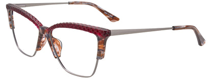 Paradox P5047 Eyeglasses Marbled Brown & Red & Steel