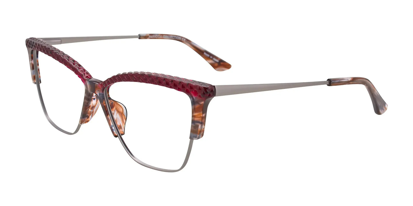 Paradox P5047 Eyeglasses Marbled Brown & Red & Steel