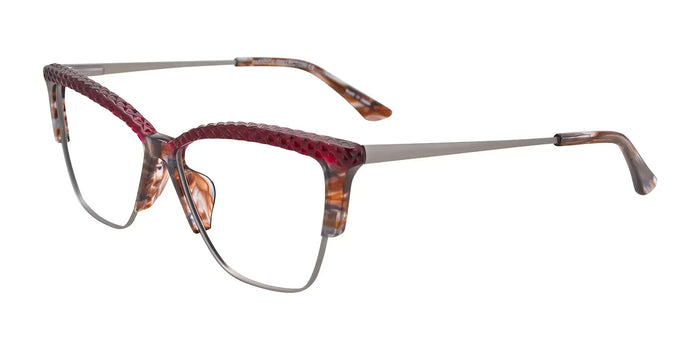 Paradox P5047 Eyeglasses | Size 54 / Marbled Brown & Red & Steel