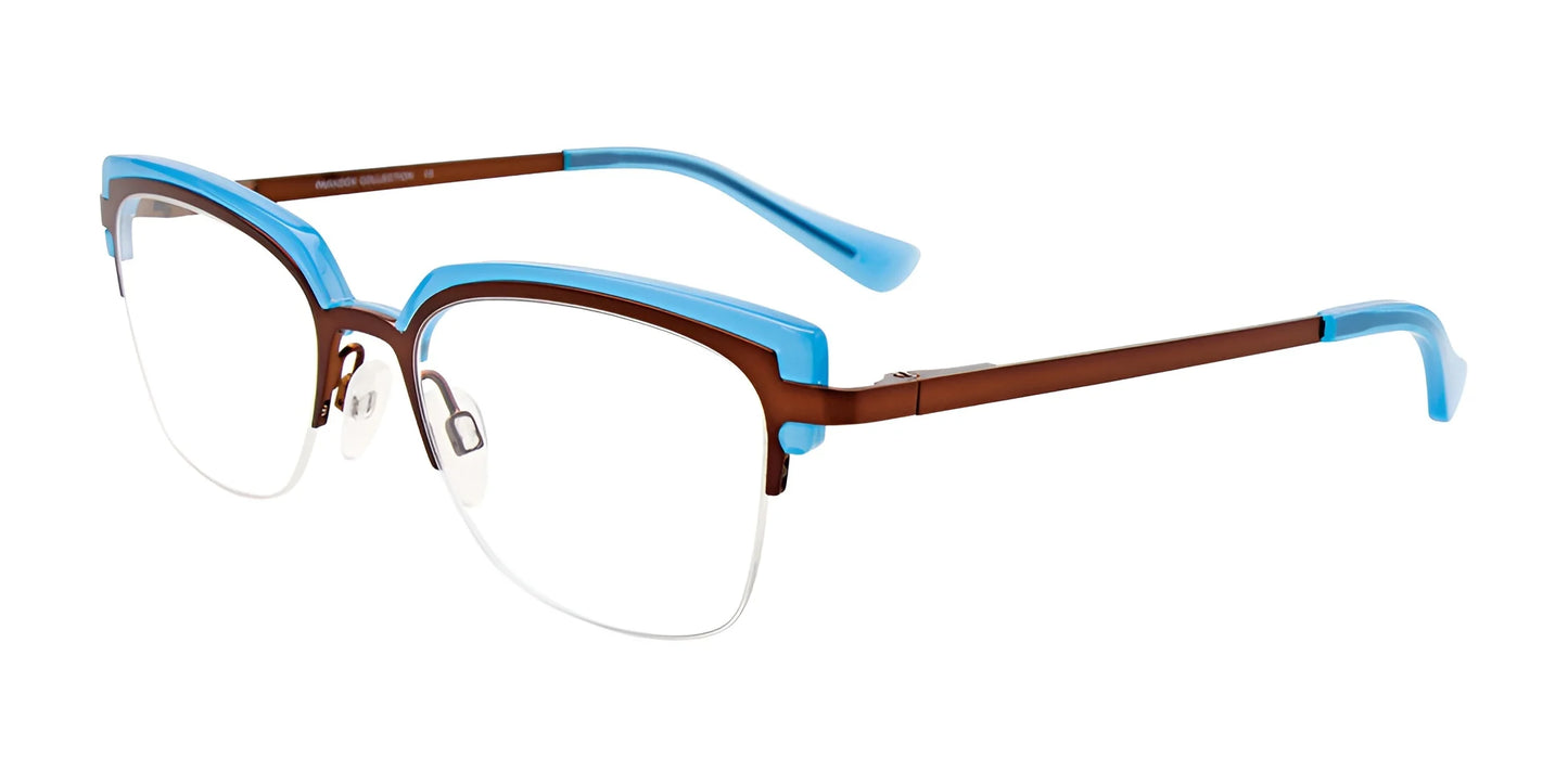 Paradox P5054 Eyeglasses Satin Dark Brown & Blue