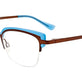 Satin Dark Brown & Blue