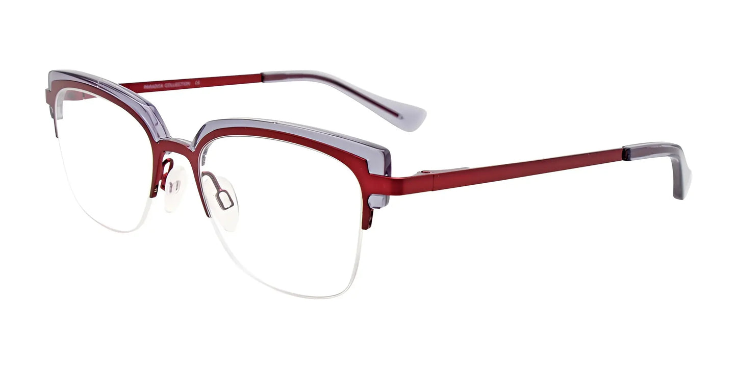 Paradox P5054 Eyeglasses Satin Burgundy & Grey Crystal