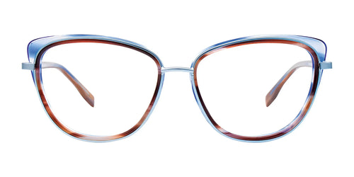 Paradox P5062 Eyeglasses / Size 53 / Blue Marbled & Light Blue & Brown Marbled