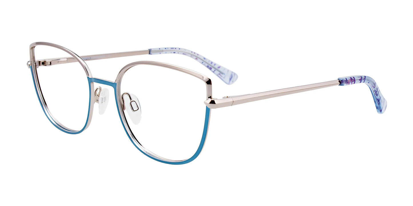 Paradox P5069 Eyeglasses Shiny Blue & Silver
