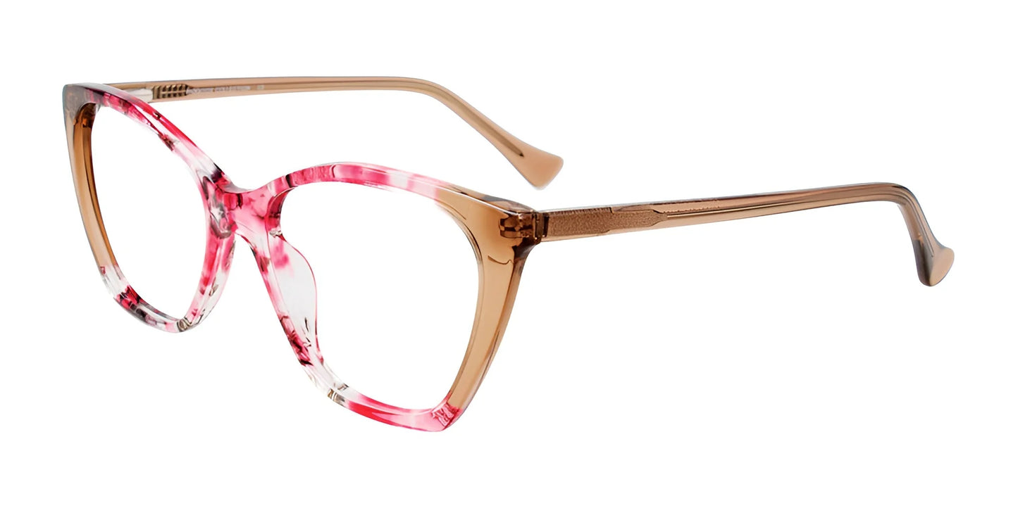 Paradox P5075 Eyeglasses Pink Marbled & Crystal Brown