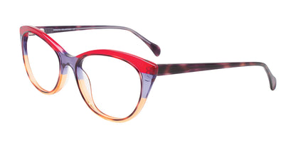 Paradox P5076 Eyeglasses Red & Blue & Orange Crystal