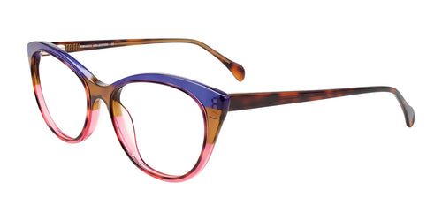 Paradox P5076 Eyeglasses / Size 54 / Blue & Brown & Pink Crystal