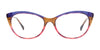 Paradox P5076 Eyeglasses | Size 54 / Blue & Brown & Pink Crystal