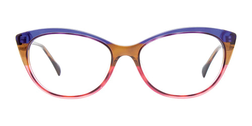 Paradox P5076 Eyeglasses / Size 54 / Blue & Brown & Pink Crystal