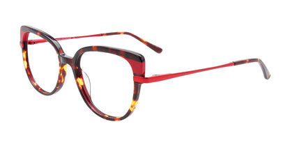 Paradox P5077 Eyeglasses Demi Amber & Red