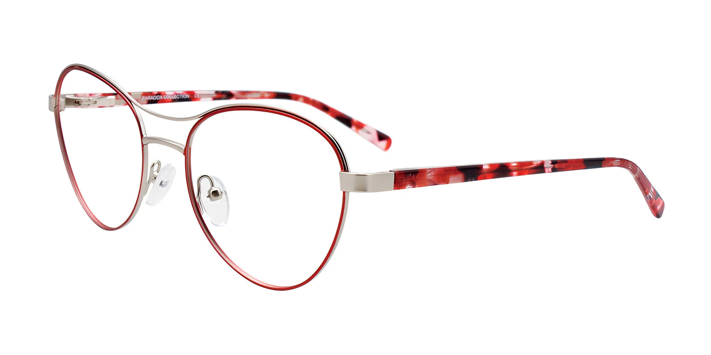 Paradox P5078 Eyeglasses Satin Red & Satin Silver