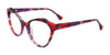 Paradox P5091 Eyeglasses | Size 53 / Purple Tor & Red Trim